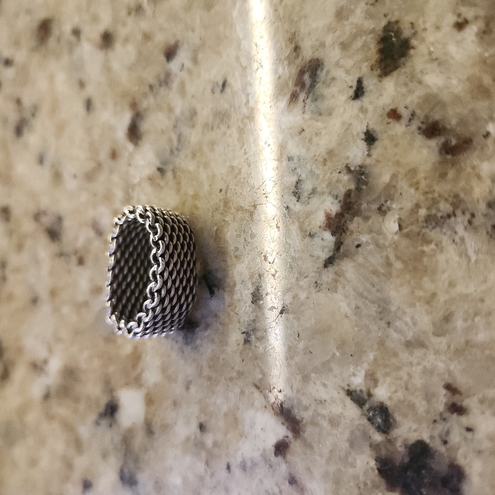 Silver Mesh Chain Ring